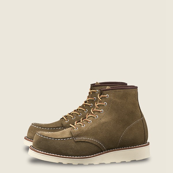 Red Wing Heritage Bot Bayan - 6-Inch Classic Moc – Short Mohave Deri - Zeytin Yeşili - 34YJUREWO